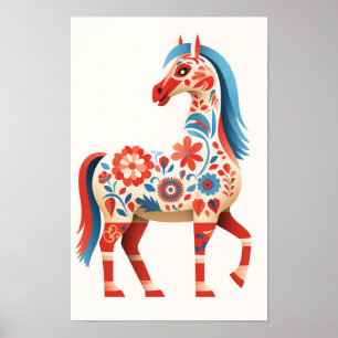 Affiche Détails complexes de l'art Dala Horse #5