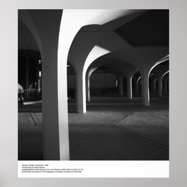 Affiche Détails sur le campus de l'UCSD par Ansel Adams (Devant)