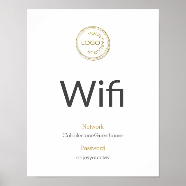 Affiche Détails Wifi Ajouter Votre Logo Entreprise (Devant)