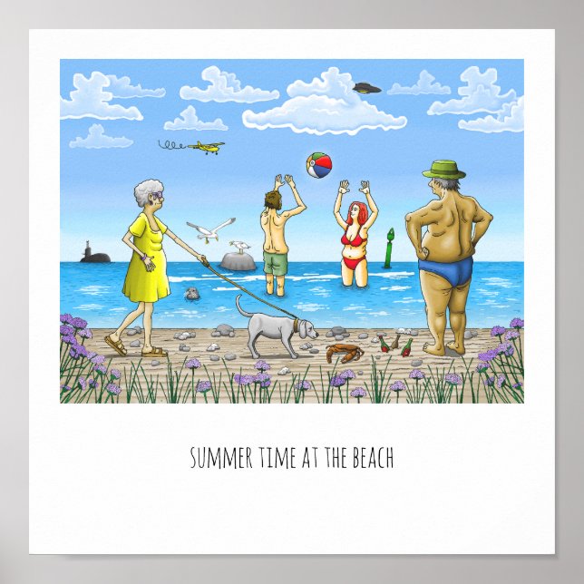 Affiche d'été à la plage (Devant)