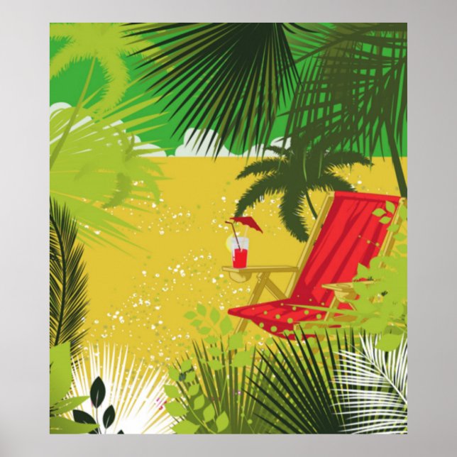 Affiche d'été tropicale (Devant)