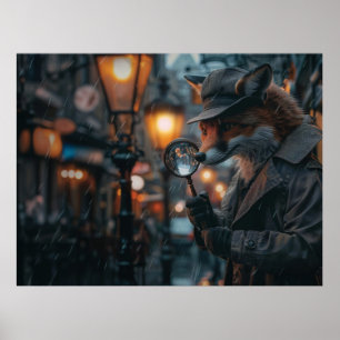Affiche Détecteur de renard simple dans un cadre plus noir