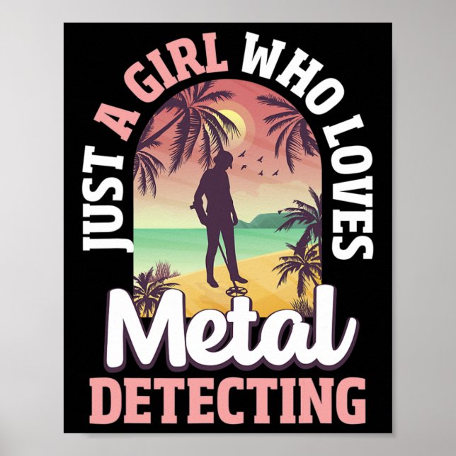 Affiche Détection de métal Détecteur de métal Fille Tresur (Devant)