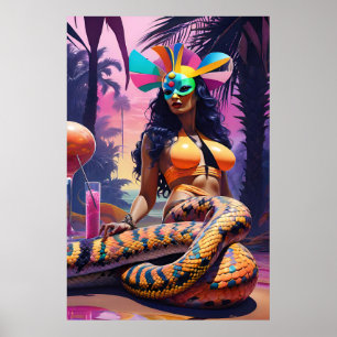 Affiche Détendez-vous au bord des eaux serpentine