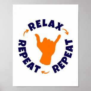 Affiche Détendez-vous. Recommencer. Recommencer.