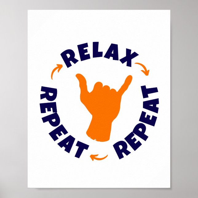 Affiche Détendez-vous. Recommencer. Recommencer. (Devant)