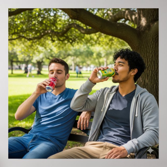 Affiche Détendez-vous sur un banc de parc (Devant)