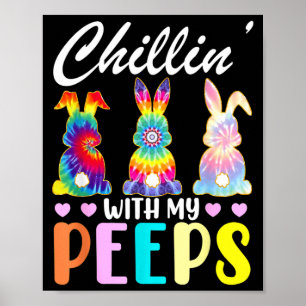 Affiche Détente avec mon t-shirt de Pâques lapin bunny tie