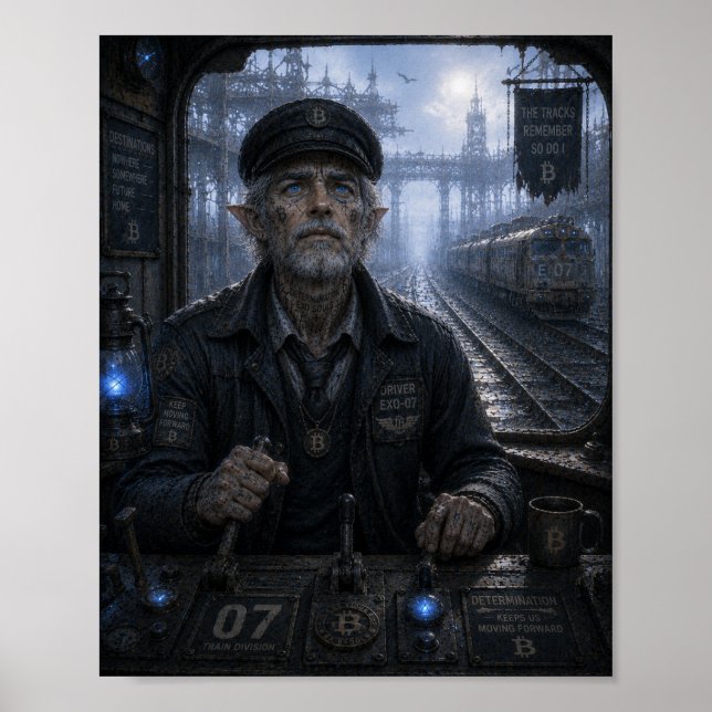 Affiche Détermination / Conducteur de train / Voie ferrée  (Devant)