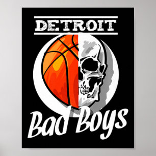 Affiche Detroit Byd Boys Bysketbyll Skull Usa