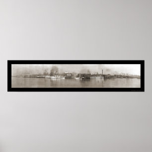 Affiche Detroit, MI Riverfront Photo 1908