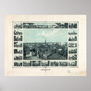 Affiche Detroit, Michigan (1852)