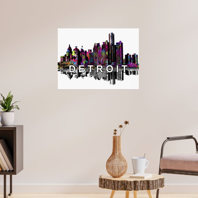 Affiche Detroit, Michigan en graffiti (Salon 3)
