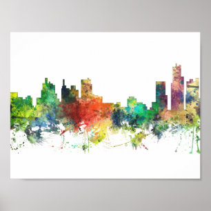AFFICHE DETROIT, MICHIGAN SKYLINE SP -