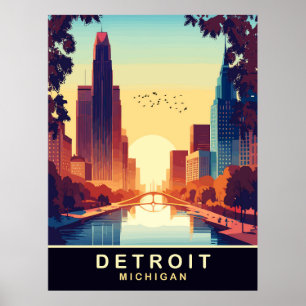 Affiche Detroit, Michigan, Travel