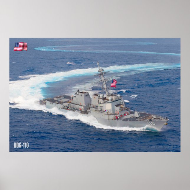 AFFICHE DÉTROYEUR DE MISSILES GUIDÉS - DDG-110 (Devant)