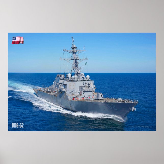 AFFICHE DÉTROYEUR DE MISSILES GUIDÉS - DDG-62 (Devant)
