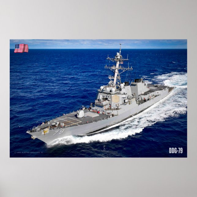 AFFICHE DÉTROYEUR DE MISSILES GUIDÉS - DDG-79 (Devant)