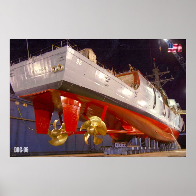 AFFICHE DÉTROYEUR DE MISSILES GUIDÉS - DDG-96 (Devant)