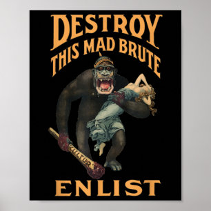 Affiche Détruire Cette Mad Brute Wi Army Recruter
