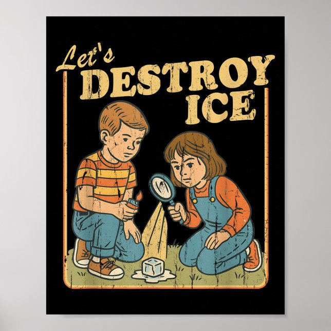 Affiche Détruisons la glace, droits des immigrés, protesta (Devant)