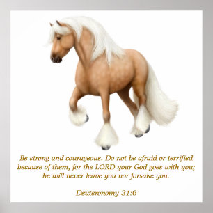 Affiche Deutéronome 31:6 Proud Horse Bible Verse Imprimer