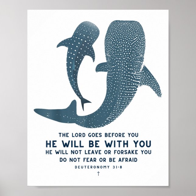 Affiche Deuteronomy 31_8 Whale Shark Christian Faith Pun O (Devant)