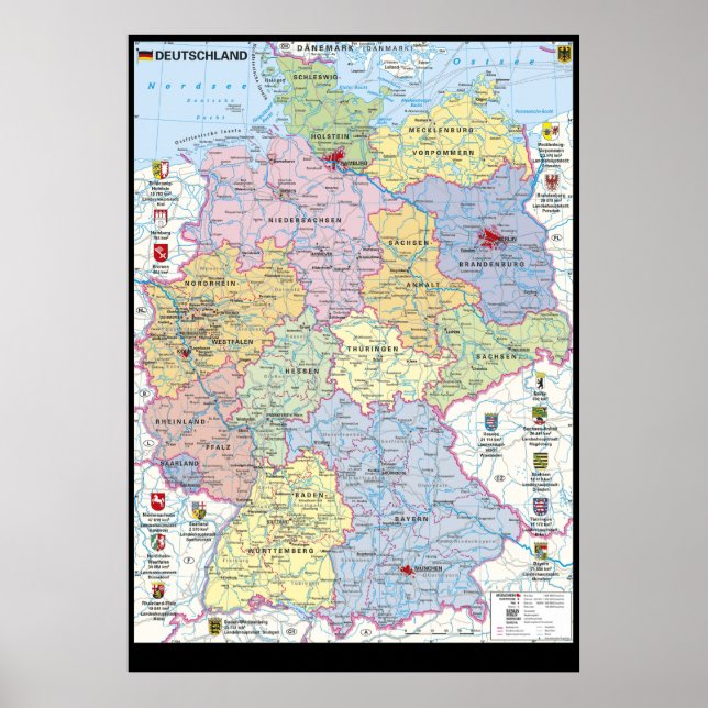 Affiche " Deutschland : 2021/heute - Politische Karte (Devant)