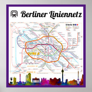 Affiche " Deutschland : 2021- Liniennetz Berlin (U/S/TRAM)
