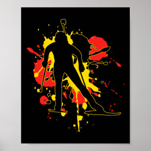 Affiche Deutschland Flagge Biathlonist - Deutscher Biathlo