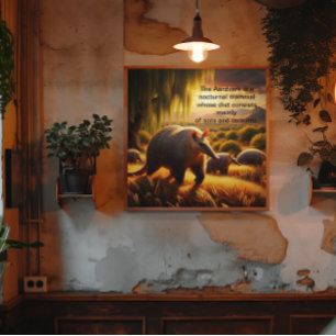 Affiche Deux Aardvark Tender Anteater Amour maternel