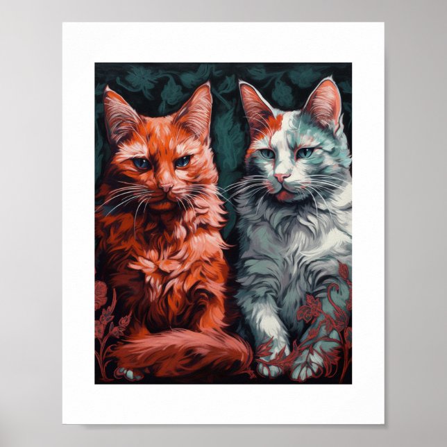 Affiche Deux Beaux Chats (Devant)