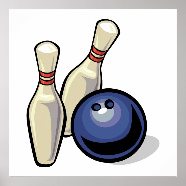Affiche deux broches de bowling et conception de boules de (Devant)