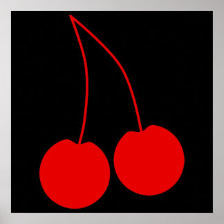 Affiche Deux Cerises Rouges.