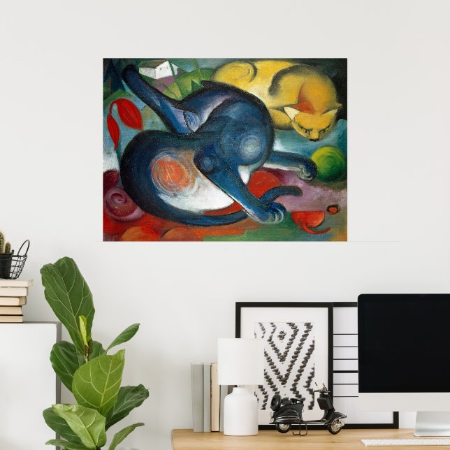 Affiche Deux chats (Bureau à domicile)
