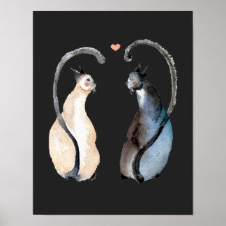 Affiche Deux chats amoureux
