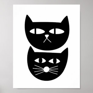 Affiche Deux chats noirs