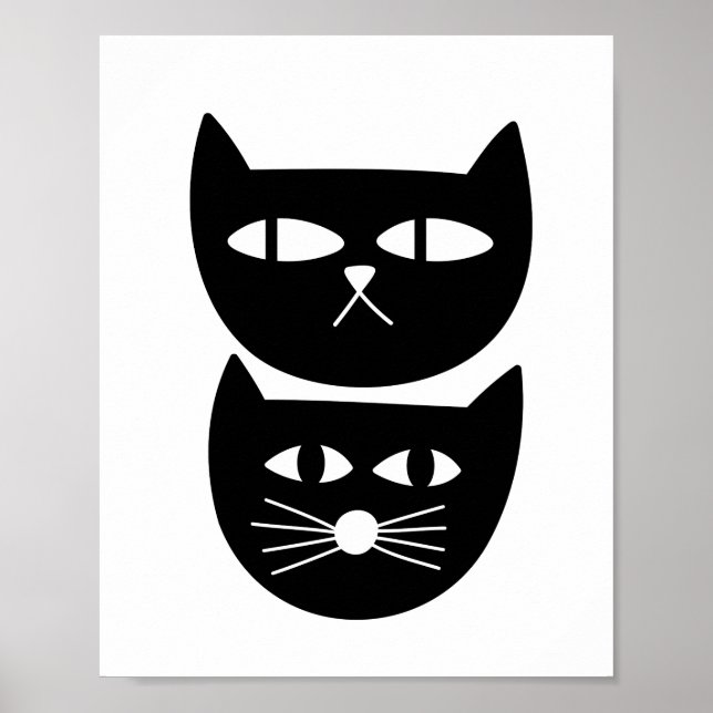 Affiche Deux chats noirs (Devant)