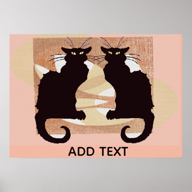 Affiche Deux chats noirs imprimés (Devant)