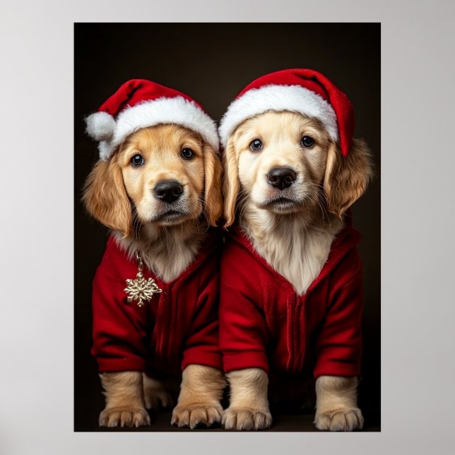 Affiche Deux chiots de Noël (Devant)