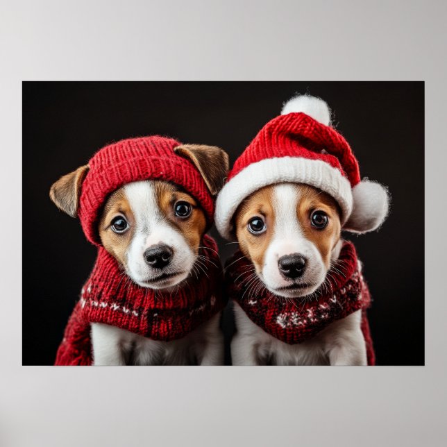 Affiche Deux chiots de Noël (Devant)