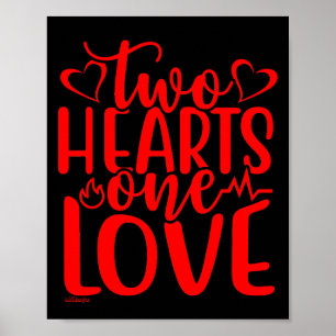 Affiche DEUX COEURS, UN AMOUR cadeau de la Saint-Valentin