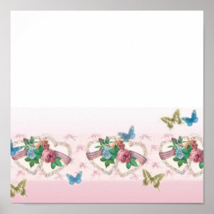 AFFICHE DEUX COEURS UN CERTIFICAT MARIAGE D'ESPRIT