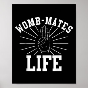 Affiche Deux compagnons d'utérus Bébé frère enceinte Citat