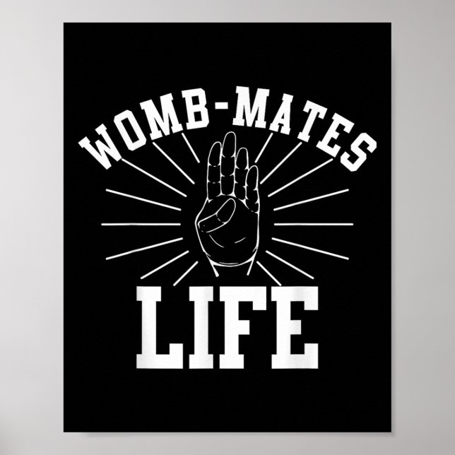 Affiche Deux compagnons d'utérus Bébé frère enceinte Citat (Devant)