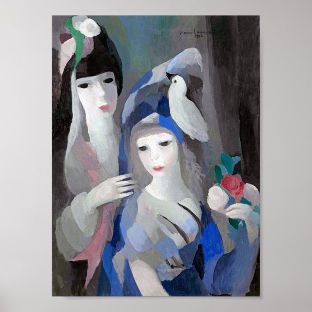 Affiche Deux dame et une colombe, Marie Laurencin (Devant)