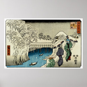 Affiche Deux dames conversant dans la neige