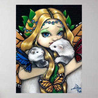 Affiche Deux Fae Ferrets ART IMPRIMER fée ferret imaginair