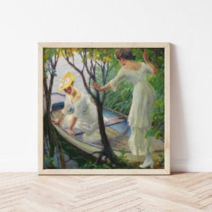 Affiche Deux femmes en bateau   Edward Cucuel