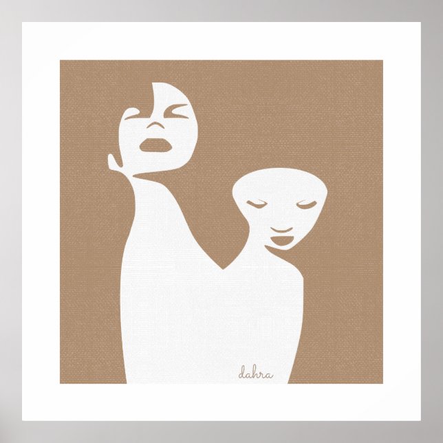 Affiche Deux femmes noires de l'art Abstrait (Devant)